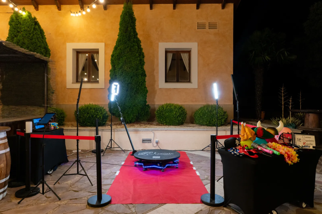 Montaje real de Plataforma 360 para una boda